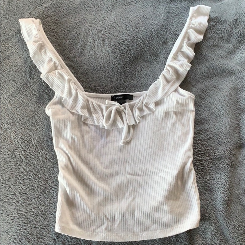 forever 21 white cropped tank